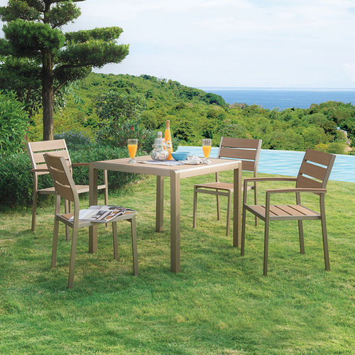 Table contemporaine - H-HM2203 - Howvin outdoor furtniture - en aluminium / WPC / avec piètement en aluminium