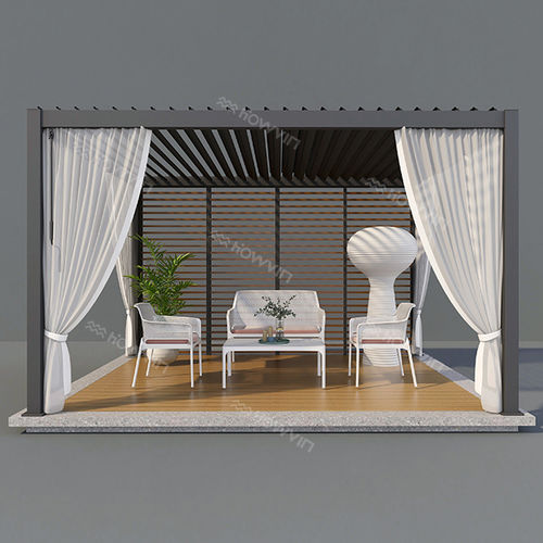 Pergola autoportée - H-788W - Howvin outdoor furtniture - adossée / en aluminium peint / à lames orientables