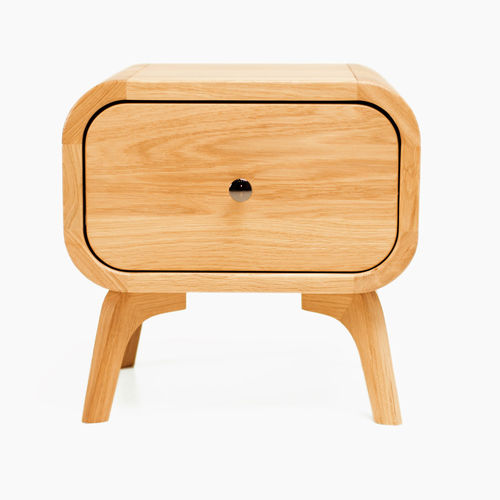 Table de chevet contemporaine - NAT - MB Oaksas - en chêne / avec piètement en chêne / ronde