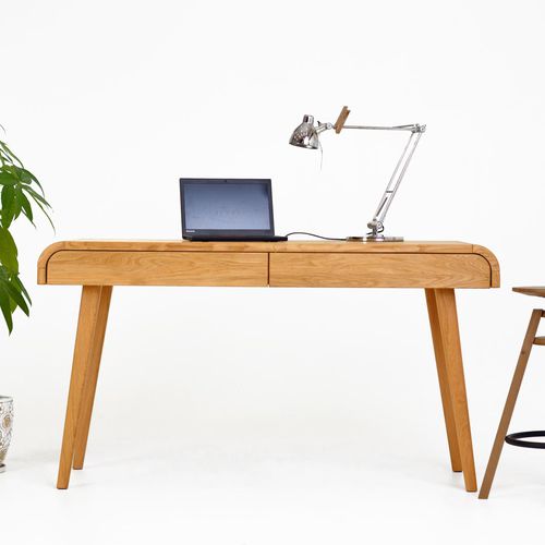 Bureau sur pied - KON - MB Oaksas - contemporain / en bois / droit