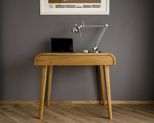 Bureau sur pied - KON-2 - MB Oaksas - contemporain / en bois / droit
