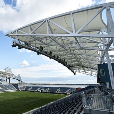 Structure tendue sur ossature métallique - ICON INTERIORS AND EXTERIORS - pour couverture / pour stade