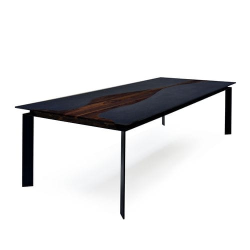 Table contemporaine - ENES - Mikodam - bois / en métal / en céramique