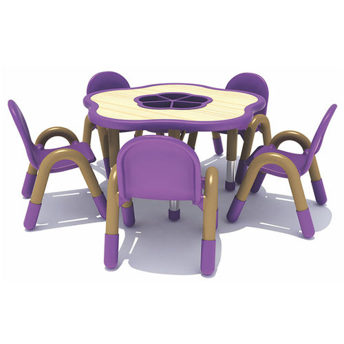 Ensemble table et bancs contemporain - DC-032 - Qitele Group Co .,Ltd - en métal / en plastique / pour enfant