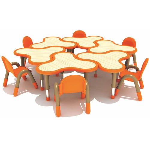 Ensemble table et bancs contemporain - DC-017 - Qitele Group Co .,Ltd - en métal / en plastique / pour enfant