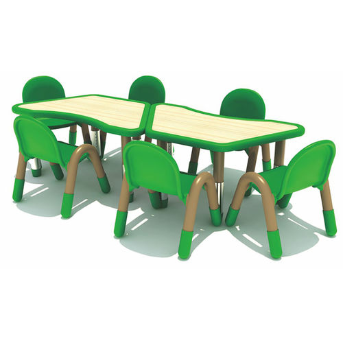 Ensemble table et bancs contemporain - DC-034 - Qitele Group Co .,Ltd - en métal / en plastique / pour enfant