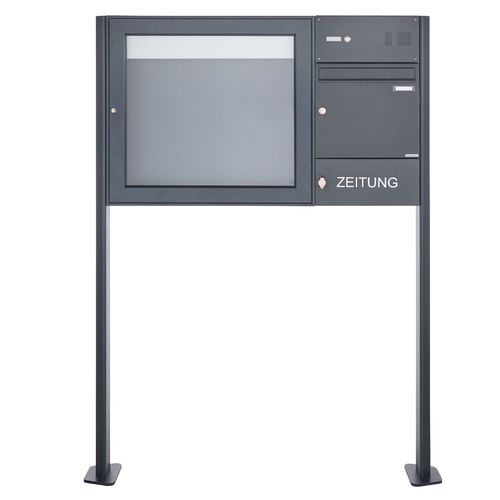 Vitrine d'affichage sur pieds hauts - BASIC - Briefkasten Manufaktur Lippe GmbH - d'extérieur / en aluminium