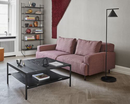 Table basse contemporaine - MIES - MILLION - en placage de bois / en verre / en cuir