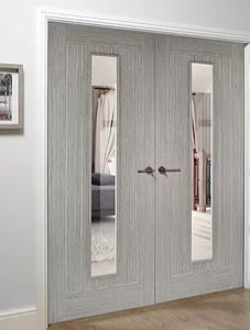 Porte d'intérieur - GREY - James Solomon Ltd - en chêne / en verre / battante