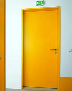 Porte d'intérieur - YELLOW - James Solomon Ltd - en acier / battante / pleine