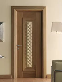 Porte d'intérieur - INSERTED - James Solomon Ltd - en noyer / en cuir / battante