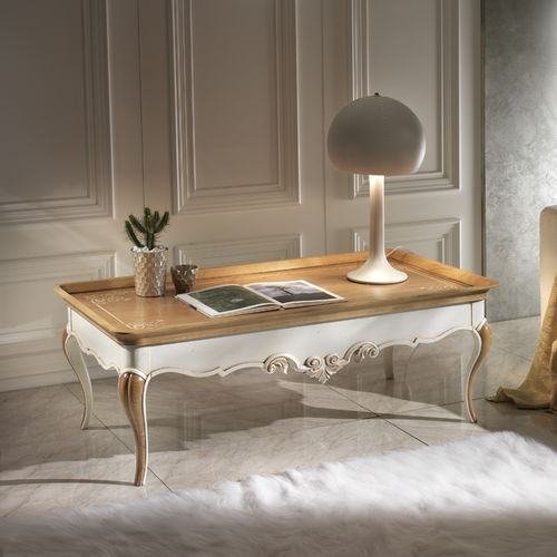 Table basse de style - M 508/B - MOLETTA MOBILI - en bois laqué / avec piètement en bois / rectangulaire