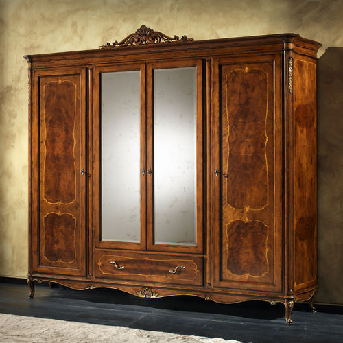 Armoire de style - P 708 - MOLETTA MOBILI - en noyer / à portes battantes / avec miroir