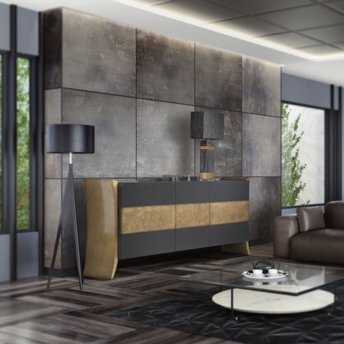 Buffet contemporain - AN 113 A - MOLETTA MOBILI - en bois laqué / sur mesure / à portes battantes