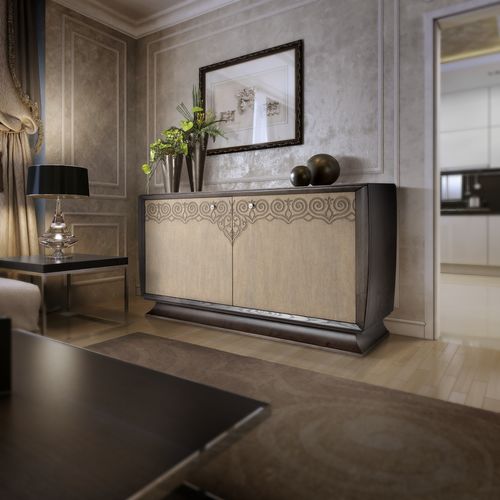Buffet contemporain - AN 122 Z - MOLETTA MOBILI - en bois laqué / à portes battantes / 4 pieds