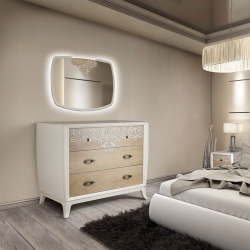 Commode contemporaine - AN722 PA - MOLETTA MOBILI - en noyer / sur mesure / 3 tiroirs