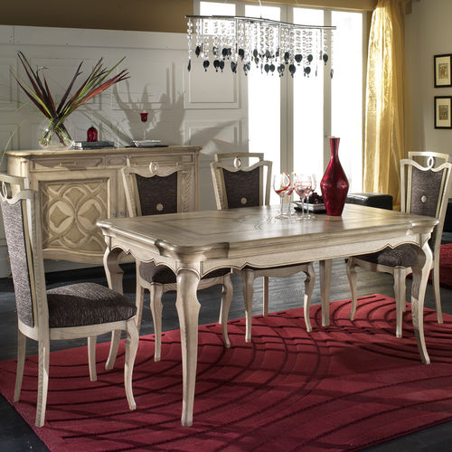 Table à manger de style - F 302 - MOLETTA MOBILI - en frêne / avec piètement en bois laqué / rectangulaire