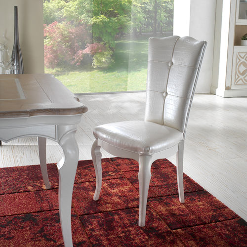 Chaise de salle à manger classique - F602 - MOLETTA MOBILI - d'intérieur / en cuir / avec piètement en frêne