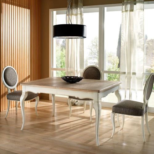 Table classique - R302 - MOLETTA MOBILI - en cerisier / avec piètement en bois laqué / rectangulaire