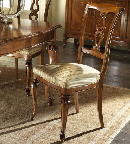 Chaise de salle à manger de style - G 601 - MOLETTA MOBILI - d'intérieur / en tissu / avec piètement en noyer