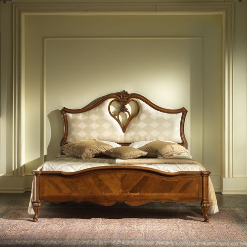 Lit double - G 705 - MOLETTA MOBILI - de style / avec tête de lit tapissée / en tissu