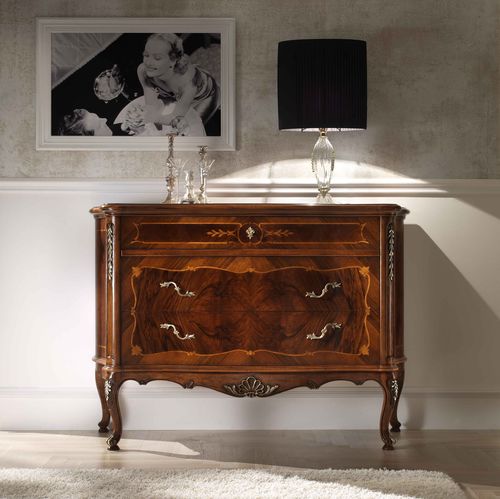 Commode de style - P 702 - MOLETTA MOBILI - en noyer / avec tiroir / 3 tiroirs