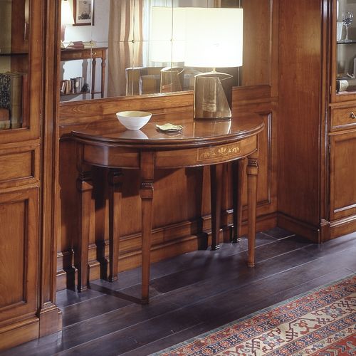 Console classique - D 407 - MOLETTA MOBILI - en cerisier / avec piètement en bois / demi-lune