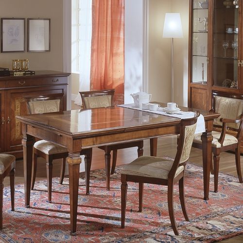 Table à manger classique - D 303 - MOLETTA MOBILI - en cerisier / avec piètement en bois / rectangulaire