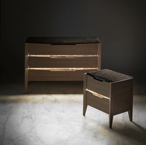 Commode contemporaine - AN 732 - MOLETTA MOBILI - en bois / en cuir / en marbre