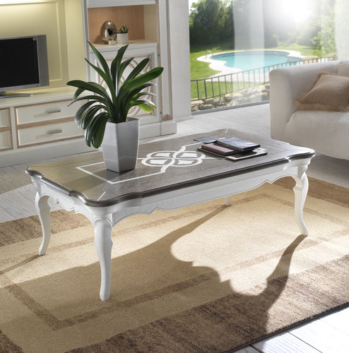 Table basse design original - F 503 - MOLETTA MOBILI - en frêne / avec piètement en bois laqué / rectangulaire