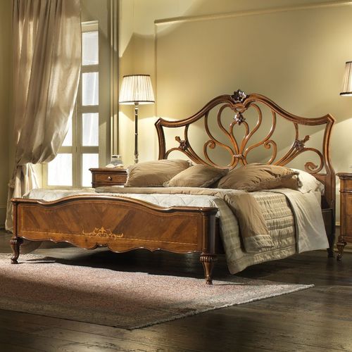 Lit double - G 704 - MOLETTA MOBILI - classique / avec tête de lit / avec table de chevet