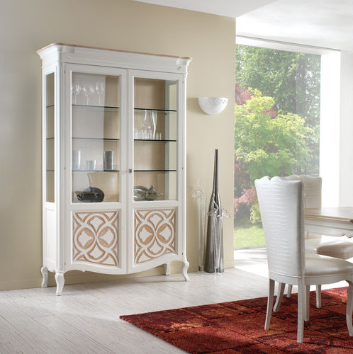Vitrine classique - F 202 B - MOLETTA MOBILI - en frêne / éclairée / avec portes battantes