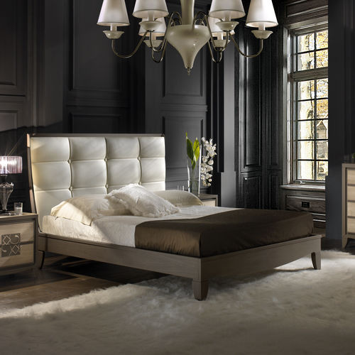 Lit double - ST 704 - MOLETTA MOBILI - contemporain / avec tête de lit tapissée / avec tête de lit en cuir