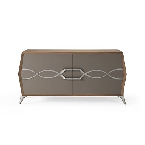 Buffet contemporain - AN 102/B - MOLETTA MOBILI - en noyer / sur mesure / à portes battantes