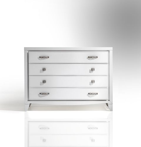 Commode contemporaine - ST 702 P - MOLETTA MOBILI - en frêne / 4 tiroirs / blanche