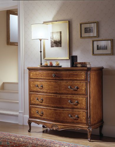 Commode classique - M708 - MOLETTA MOBILI - en noyer / en marbre / 4 tiroirs