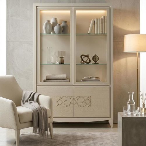 Vitrine armoire contemporaine - ST 212P - MOLETTA MOBILI - sur pied / en frêne / en verre