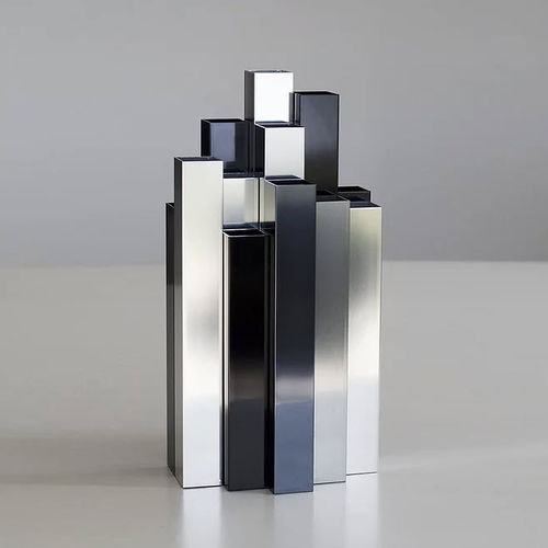 Vase contemporain - Building - L'Alufacture - en aluminium / noir / gris