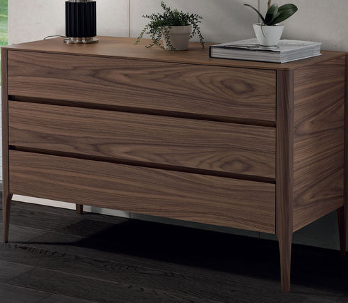Commode contemporaine - MARIE  - Conte - en noyer / en bois massif / en verre