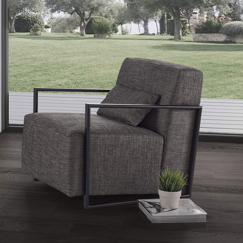 Fauteuil contemporain - COURBUSIER  - Conte - en cuir / en tissu / en contreplaqué