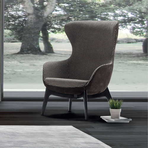 Fauteuil contemporain - QUEEN - Conte - en cuir / en tissu / en bois peint
