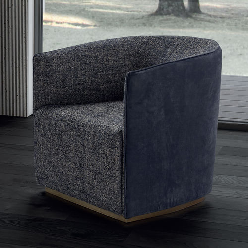 Fauteuil contemporain - CHARLIE - Conte - en cuir / en tissu / gris