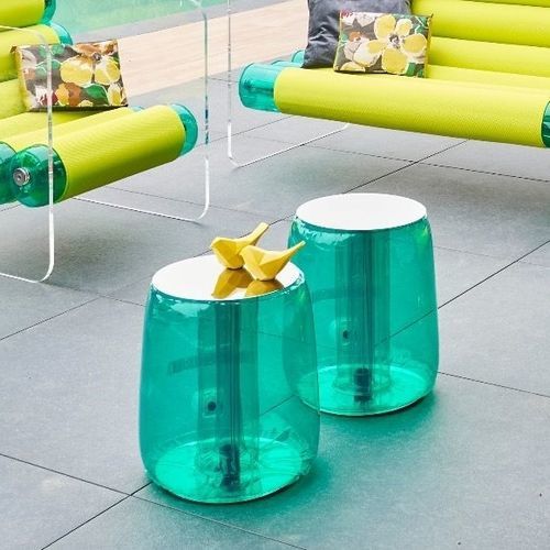 Table d'appoint contemporaine - HELLY - MOJOW DESIGN - en polyuréthane / avec piètement en aluminium / avec piètement en acier inoxydable