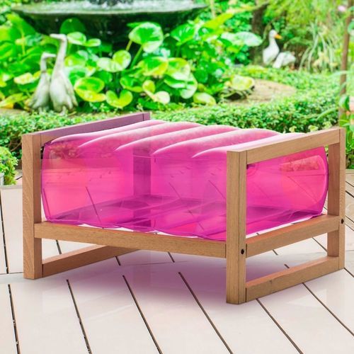 Pouf contemporain - EKO - MOJOW DESIGN - en bois / en polyuréthane / rectangulaire