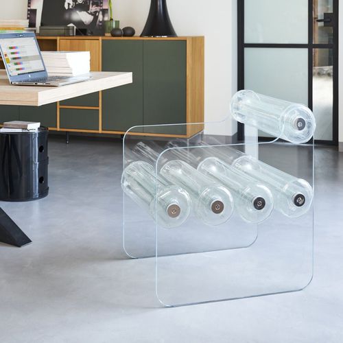 Fauteuil design original - MW04 - MOJOW DESIGN - en polyuréthane / en acier inoxydable / en verre