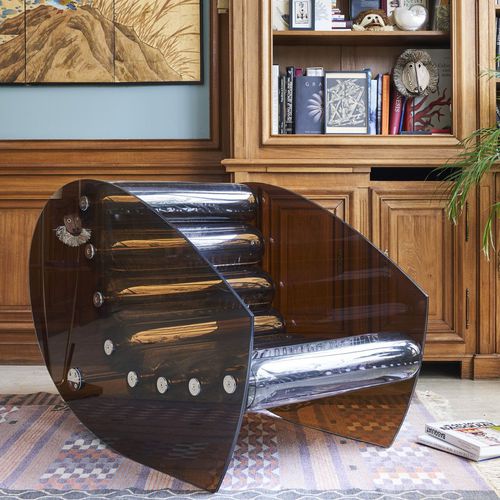 Fauteuil contemporain - MW05  - MOJOW DESIGN - en polyuréthane / en acier inoxydable / en verre