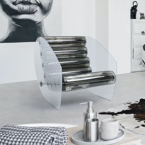 Fauteuil design original - MW05  - MOJOW DESIGN - en polyuréthane / en acier inoxydable / en verre