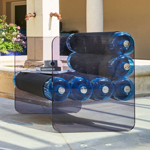 Fauteuil design original - MW01 - MOJOW DESIGN - en polyuréthane / en acier inoxydable / en PMMA