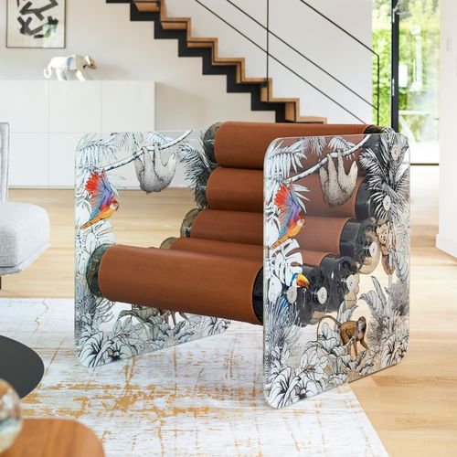 Fauteuil design original - MW02 "Jungle" EDITION - MOJOW DESIGN - en simili cuir / en polyuréthane / en acier inoxydable