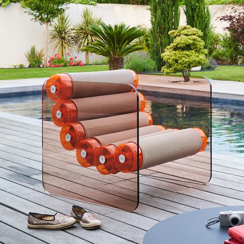 Fauteuil design original - MW02  - MOJOW DESIGN - en tissu / en polyuréthane / en acier inoxydable